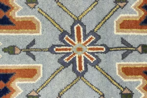 Navy Geometric Tribal 9X12 Heriz Serapi Oriental Rug