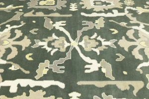 Muted Colors Floral 10X14 Oushak Chobi Oriental Rug