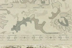 Cream Floral 10X14 Oushak Chobi Oriental Rug