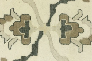 Cream Floral 10X14 Oushak Chobi Oriental Rug