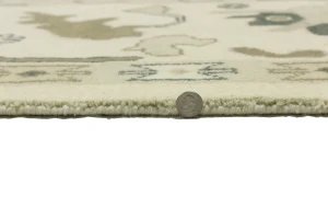 Cream Floral 10X14 Oushak Chobi Oriental Rug
