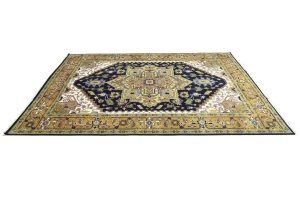 Dark Purple-navy Floral 10X13 Heriz Serapi Oriental Rug