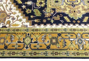 Dark Purple-navy Floral 10X13 Heriz Serapi Oriental Rug