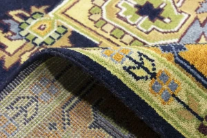 Dark Purple-navy Floral 10X13 Heriz Serapi Oriental Rug