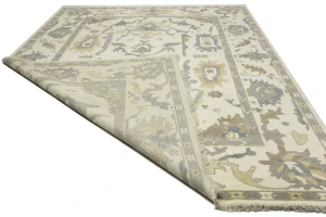 Cream Floral Traditional 10X14 Oushak Chobi Oriental Rug