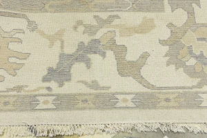 Cream Floral Traditional 10X14 Oushak Chobi Oriental Rug