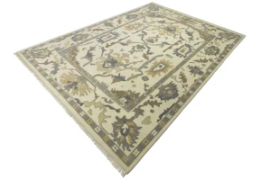 Cream Floral Traditional 10X14 Oushak Chobi Oriental Rug