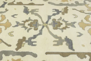 Cream Floral Traditional 10X14 Oushak Chobi Oriental Rug