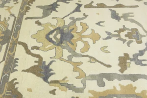 Cream Floral Traditional 10X14 Oushak Chobi Oriental Rug