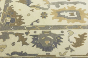 Cream Floral Traditional 10X14 Oushak Chobi Oriental Rug