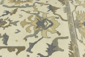 Cream Floral Traditional 10X14 Oushak Chobi Oriental Rug