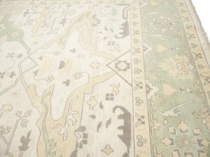Muted Cream Floral Transitional 12X15 Oushak Chobi Oriental Rug