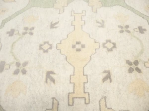 Muted Cream Floral Transitional 12X15 Oushak Chobi Oriental Rug