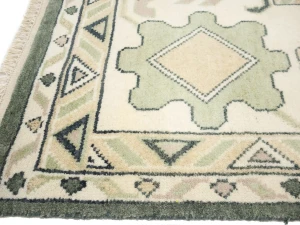 Muted Cream Floral Transitional 12X18 Oushak Chobi Oriental Rug