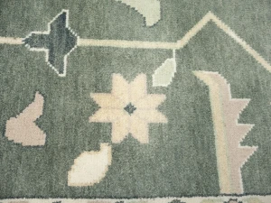 Muted Cream Floral Transitional 12X18 Oushak Chobi Oriental Rug
