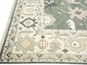 Muted Cream Floral Transitional 12X18 Oushak Chobi Oriental Rug