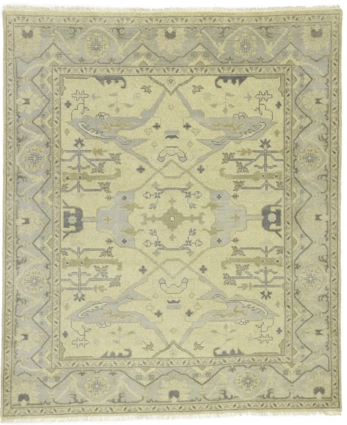 Cream Floral Traditional 8X10 Oushak Oriental Rug