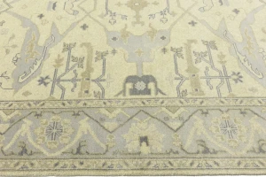 Cream Floral Traditional 8X10 Oushak Oriental Rug