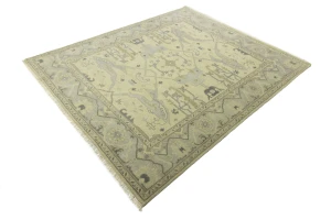 Cream Floral Traditional 8X10 Oushak Oriental Rug