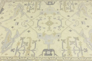 Cream Floral Traditional 8X10 Oushak Oriental Rug