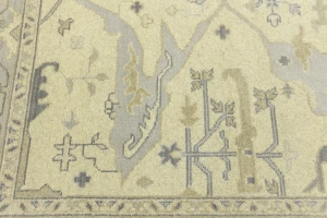 Cream Floral Traditional 8X10 Oushak Oriental Rug
