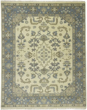 Muted Colors Floral Transitional 8X10 Oushak Oriental Rug
