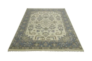 Muted Colors Floral Transitional 8X10 Oushak Oriental Rug