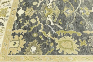 Gray Floral Traditional 7X10 Oushak Chobi Oriental Rug