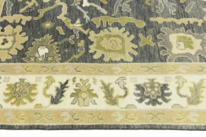 Gray Floral Traditional 7X10 Oushak Chobi Oriental Rug