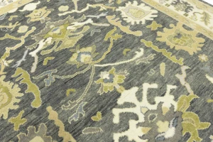 Gray Floral Traditional 7X10 Oushak Chobi Oriental Rug