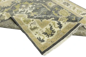 Gray Floral Traditional 7X10 Oushak Chobi Oriental Rug