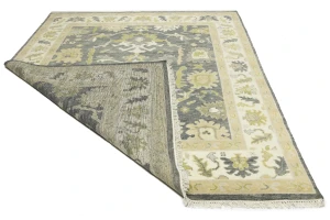 Gray Floral Traditional 7X10 Oushak Chobi Oriental Rug
