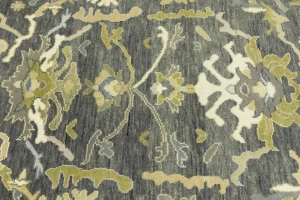 Gray Floral Traditional 7X10 Oushak Chobi Oriental Rug