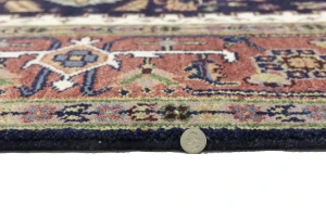 Purple-navy Floral 8X10 Heriz Serapi Oriental Rug