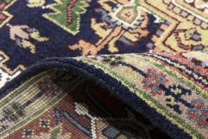 Purple-navy Floral 8X10 Heriz Serapi Oriental Rug