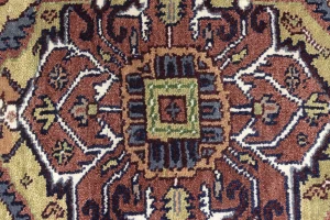 Purple-navy Floral 8X10 Heriz Serapi Oriental Rug