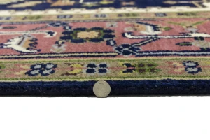 Purple-navy Floral 8X10 Heriz Serapi Oriental Rug