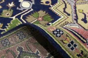 Purple-navy Floral 8X10 Heriz Serapi Oriental Rug