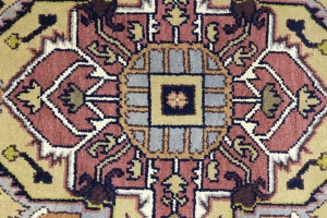 Purple-navy Floral 8X10 Heriz Serapi Oriental Rug