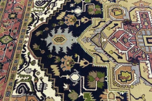 Purple-navy Floral 8X10 Heriz Serapi Oriental Rug