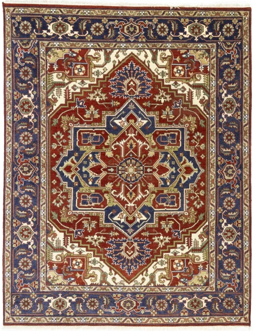 Rusty Red Floral 8X10 Heriz Serapi Oriental Rug