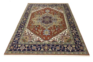 Orange Floral 8X10 Heriz Serapi Oriental Rug
