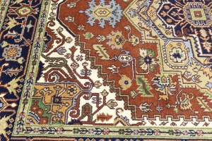 Orange Floral 8X10 Heriz Serapi Oriental Rug