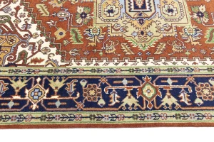 Orange Floral 8X10 Heriz Serapi Oriental Rug