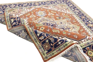 Orange Floral 8X10 Heriz Serapi Oriental Rug