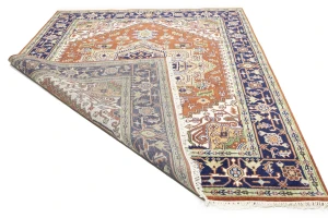 Orange Floral 8X10 Heriz Serapi Oriental Rug