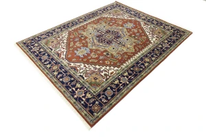 Orange Floral 8X10 Heriz Serapi Oriental Rug