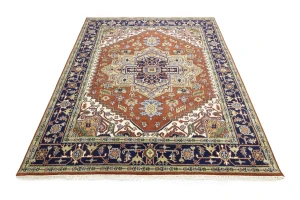 Orange Floral 8X10 Heriz Serapi Oriental Rug