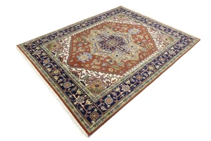 Orange Floral 8X10 Heriz Serapi Oriental Rug