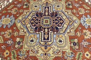 Orange Floral 8X10 Heriz Serapi Oriental Rug